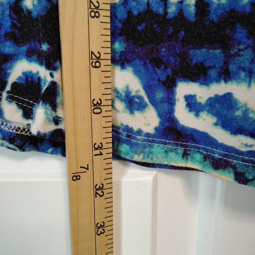 VOLL Women's Tunic Top Medium Blue Green Tie Dye Print Crochet Artsy Comfy - Picture 8 of 8